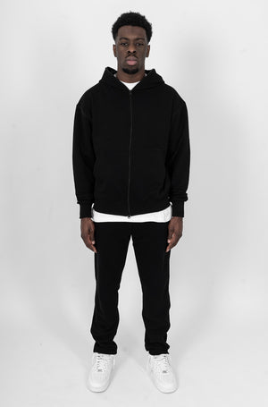 full zip balaclava hoodie, black