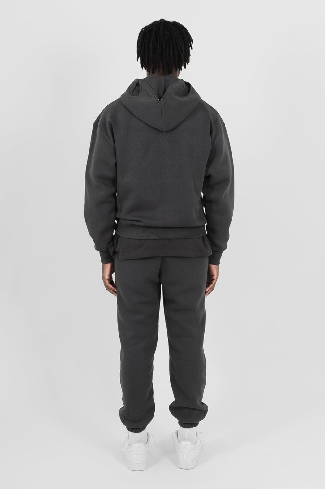 balaclava hoodie, slate grey