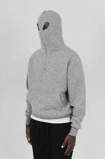 balaclava hoodie, grey melange