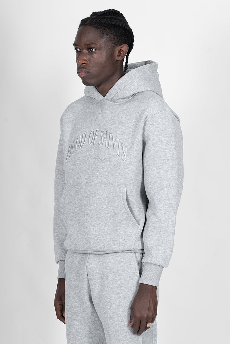 basic hoodie - grey melange