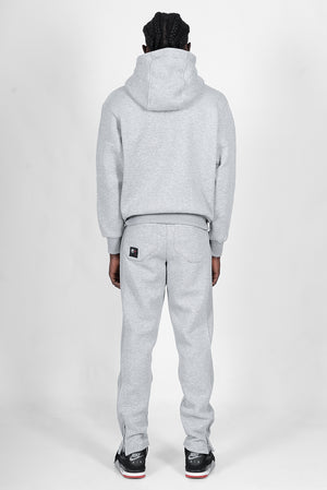 basic hoodie - grey melange