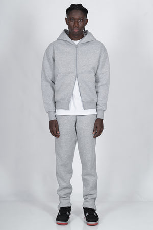full zip balaclava hoodie, grey melange