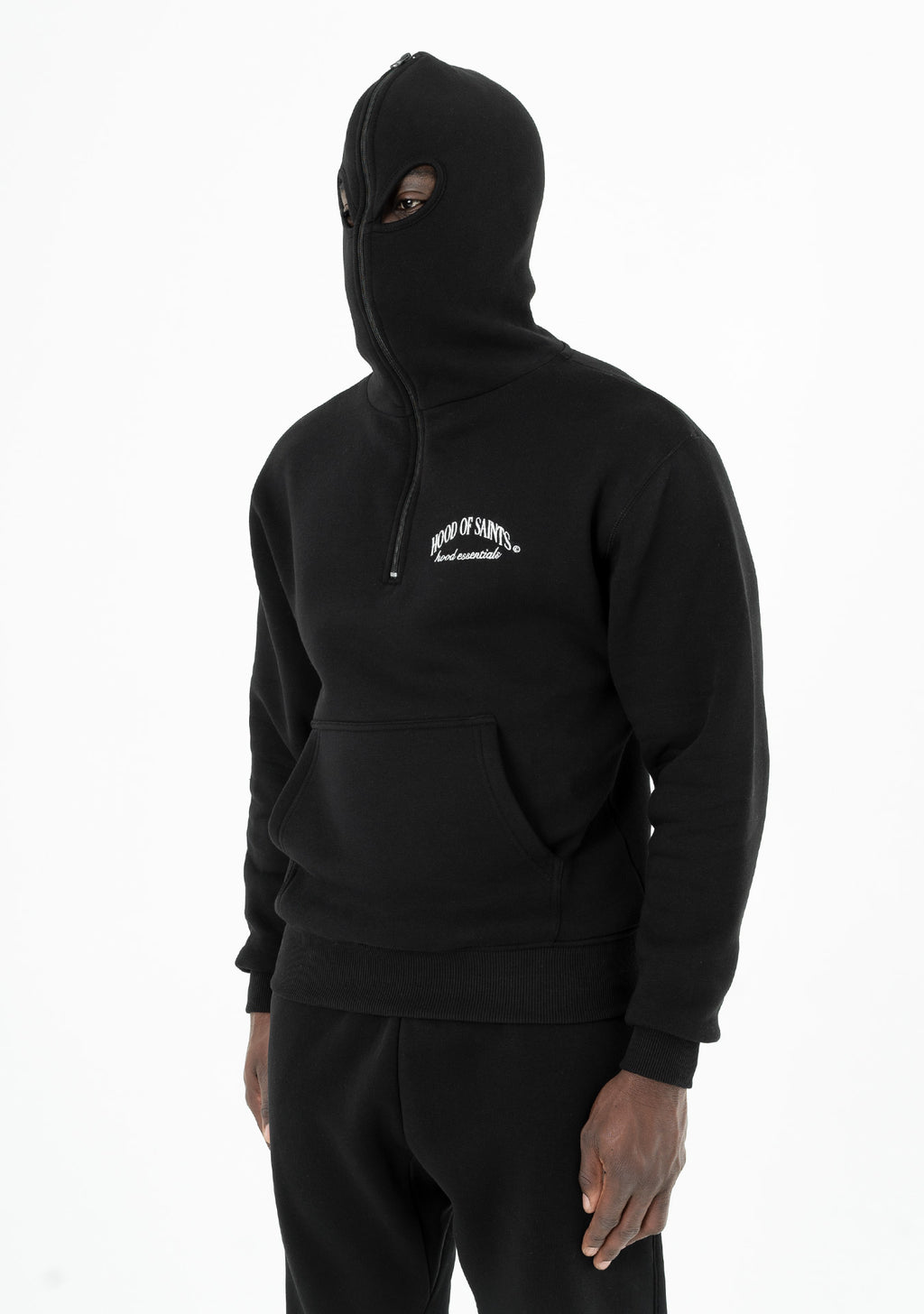 LOGO balaclava hoodie, black