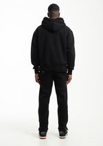 LIMITED full zip logo balaclava hoodie, black